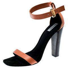 Celine Beige Leather Ankle Strap Sandals Size 38