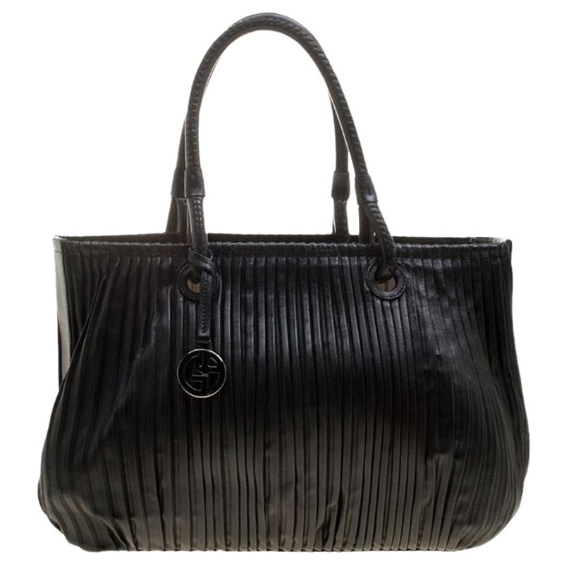 Giorgio Armani Brown Leather Messenger Bag For Sale at 1stDibs
