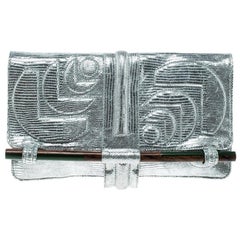 Jamin Puech Silver Leather Clutch