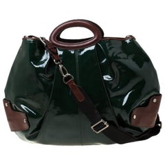 Marni Green/Brown Patent Leather New Balloon Hobo