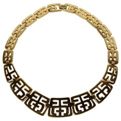 Vintage Trifari Pierced Gold Collar