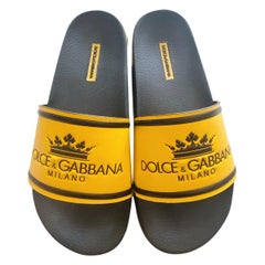 Dolce & Gabbana Yellow Logo flip
flops shoes slides
