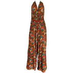 Wide leg halter neck jumpsuit, c. 1970s