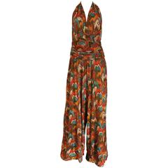 Wide leg halter neck jumpsuit, c. 1970s 5