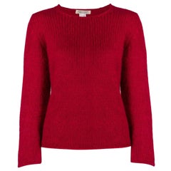 Vintage 1990s Comme Des Garçons red mohair long sleeved crewneck sweater