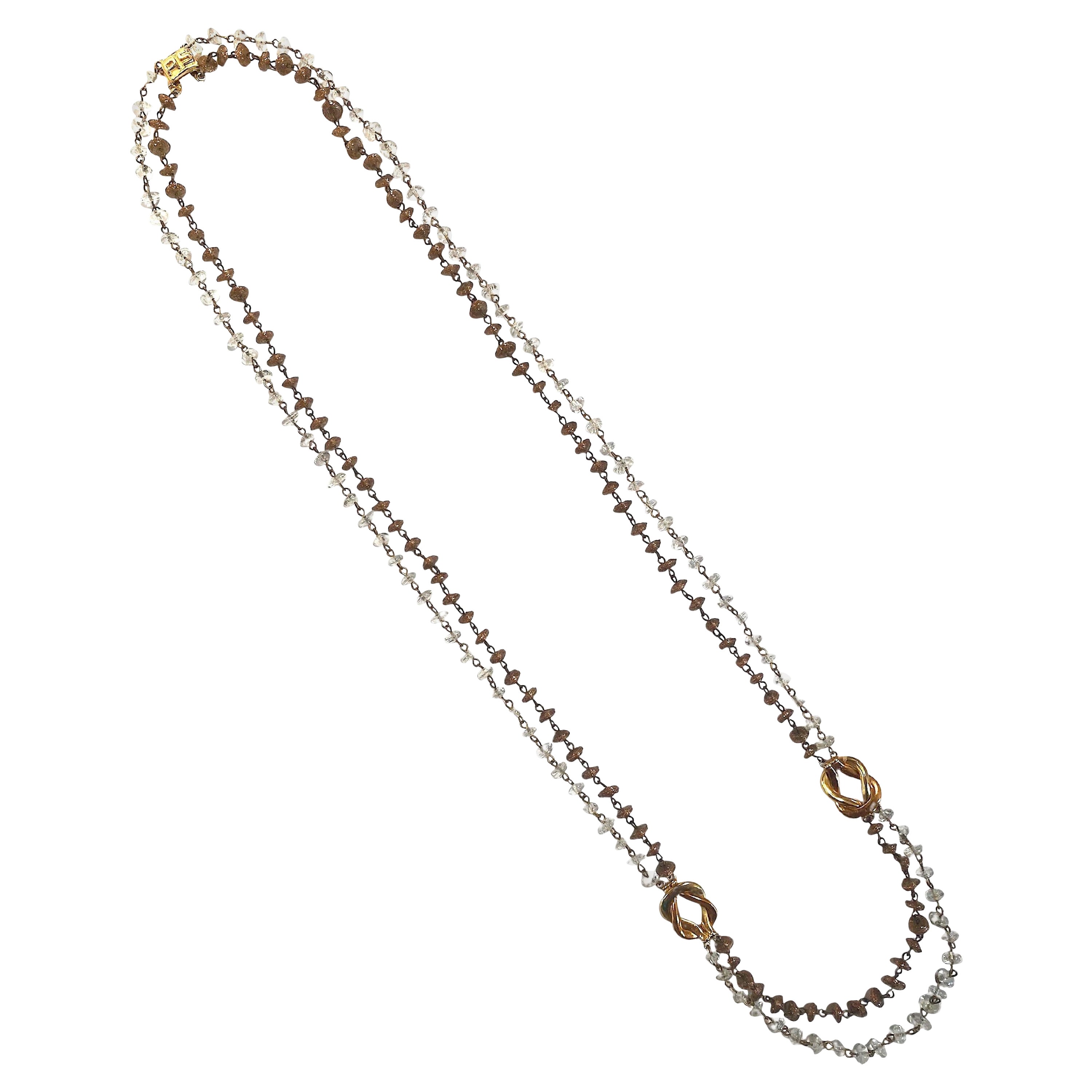 Archimide Segus, Seguso Vetri d'Arte 1960s Murano Aventurine Glass Bead necklace For Sale