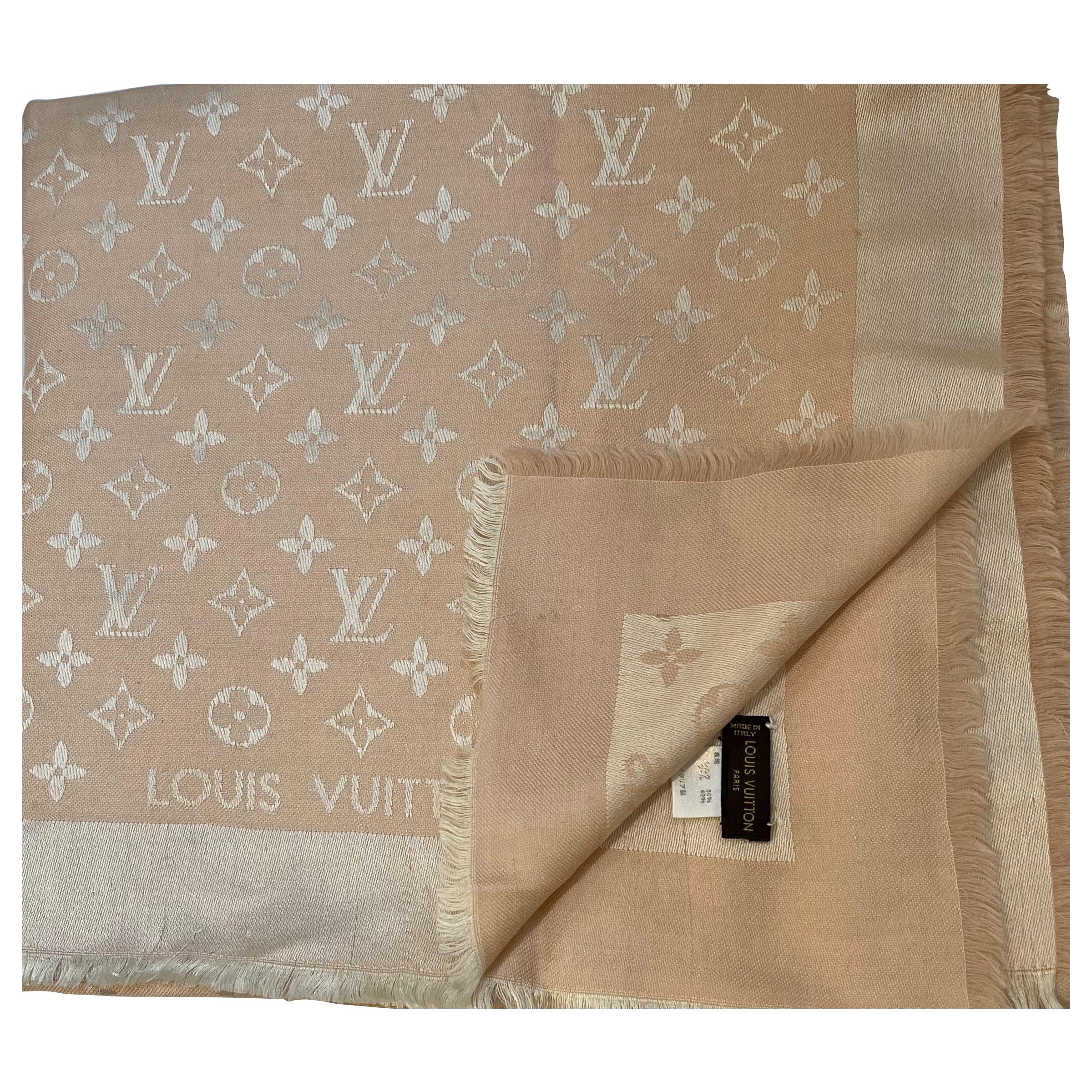 Louis Vuitton Misty Pink Monogram Shawl Scarf/Wrap Size 56X56