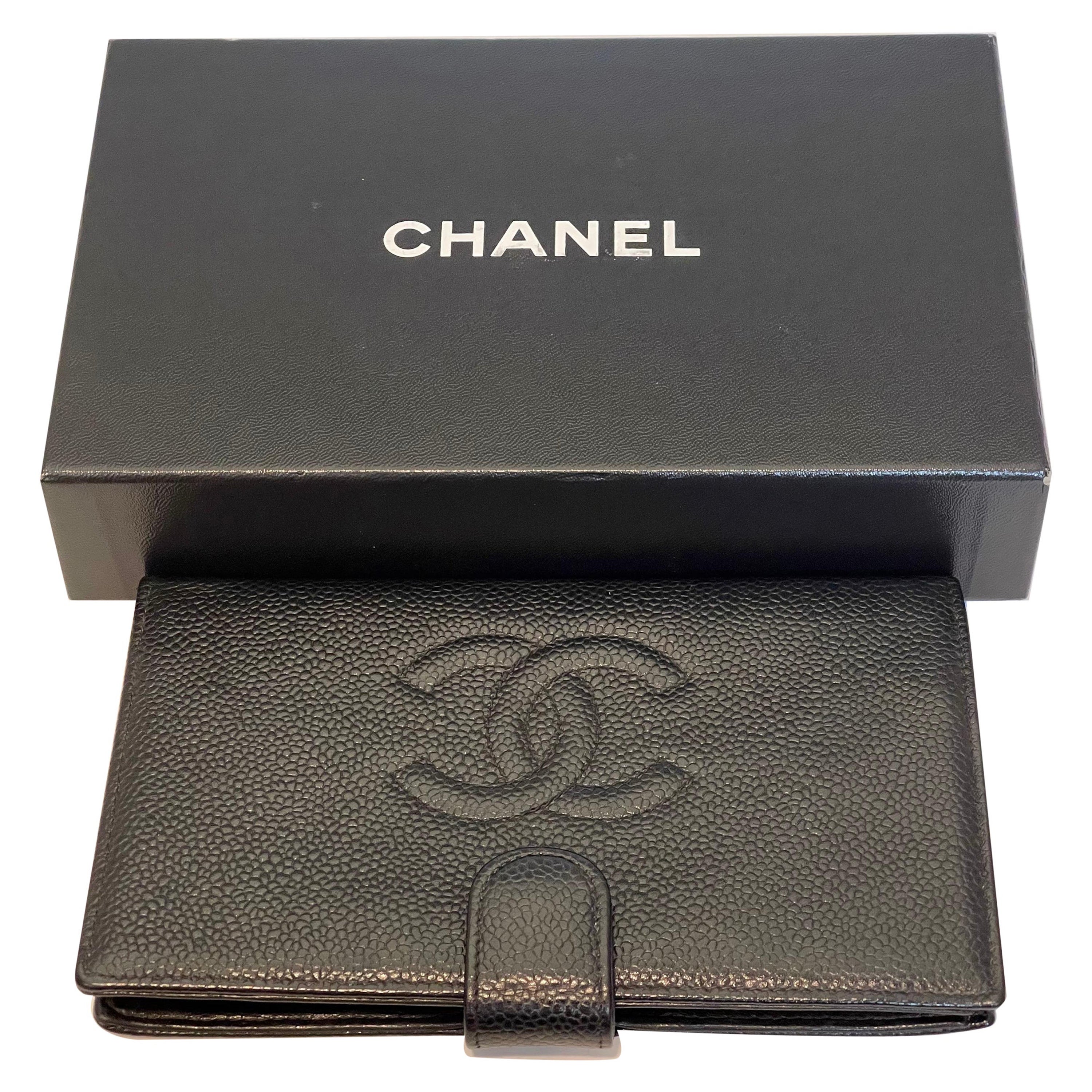 Chanel Classic n Black Caviar Leather Cc-w0128p-0003 French Kisslock Wallet long