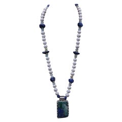 A.Jeschel Stunning Chrysocolla pendant necklace