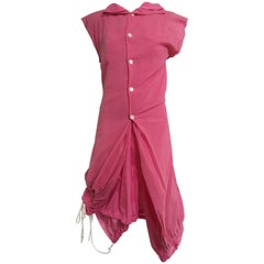 2007 Comme Des Garcons buble gum rosa cotone doppio strato camicia canotta
