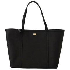 Dolce & Gabbana Black leather shopping Tote Bag handbag 