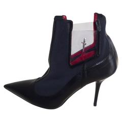 Cesare Paciotti Ankle Boots in Leather, Mesh and Plastic 38 1/2