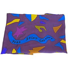 Vintage 1990's Yves Saint Laurent Purple Love Scarf