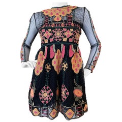 Valentino Aztec Opulence Collection Embellished Mini Dress