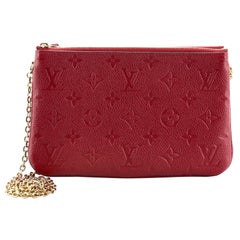 Louis Vuitton Double Zip Pochette Monogram Empreinte Crossbody Bag Bicolor