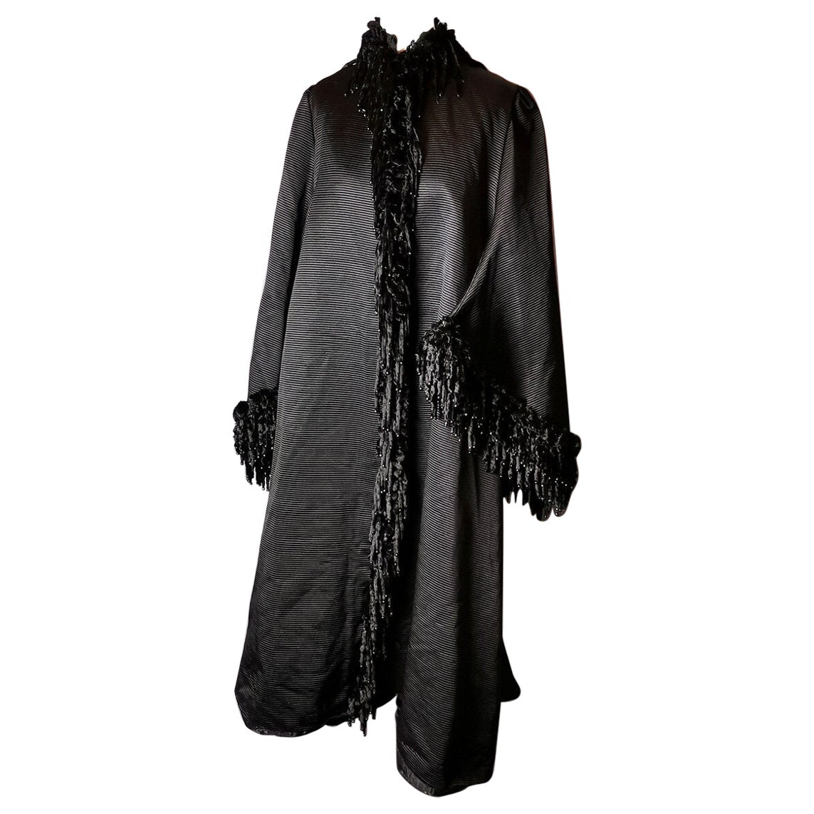 Antique Victorian mourning coat, dolman sleeve 