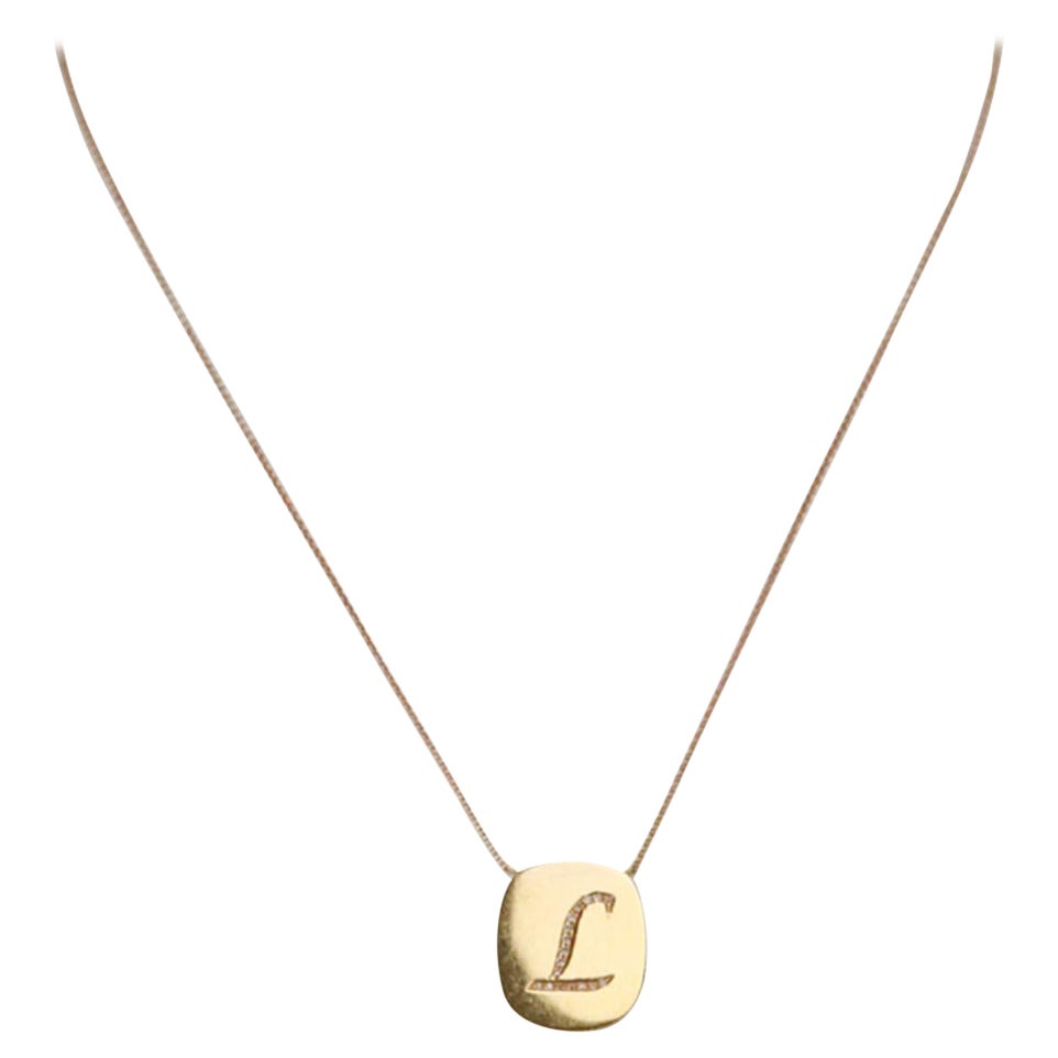 Carbon And Hyde Initial 14K Yellow Gold Chain Necklace 