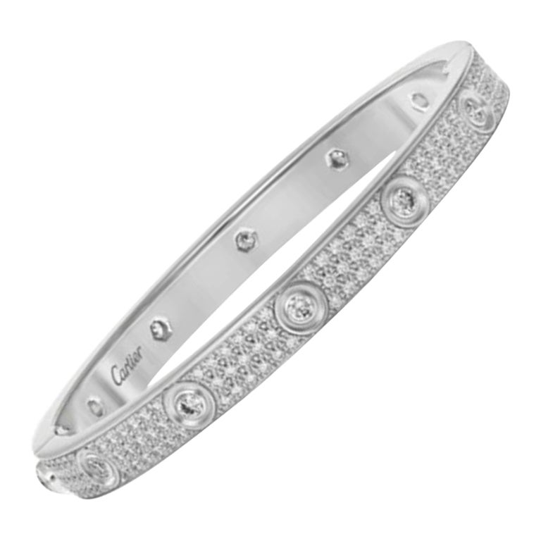 Cartier Bracelet Love en or blanc 18 carats et diamants 16 carats En vente  sur 1stDibs