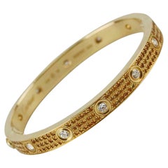 Cartier Love 18K Yellow Gold, Diamond And Spessartite Garnet Bracelet 16 CM