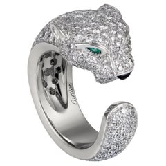 Cartier Panthère De Cartier 18K White Gold And Diamond Ring 51 MM