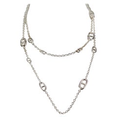 Hermès Farandole Lange Sterling Silber Kette Halskette