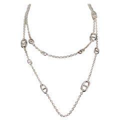 Hermès Farandole Long Sterling Silver Chain Necklace 