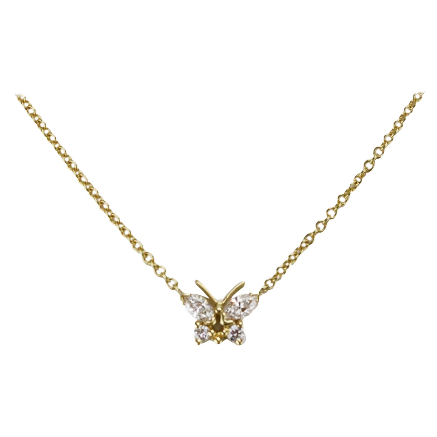 Maria Tash Butterfly 18K Yellow Gold And Diamond Necklace 