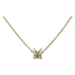 Maria Tash Schmetterling Halskette aus 18 Karat Gelbgold mit Diamanten 