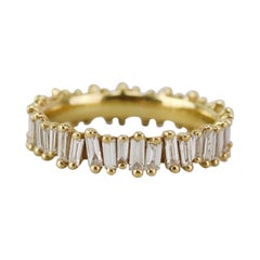 Suzanne Kalan Eternity Band 18K Yellow Gold And Baguette Diamond Ring 