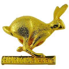 Hermes Rare Collector Gold Toned Hare Pin