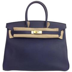 Hermes Birkin 35 Blue Sapphire Epsom GHW