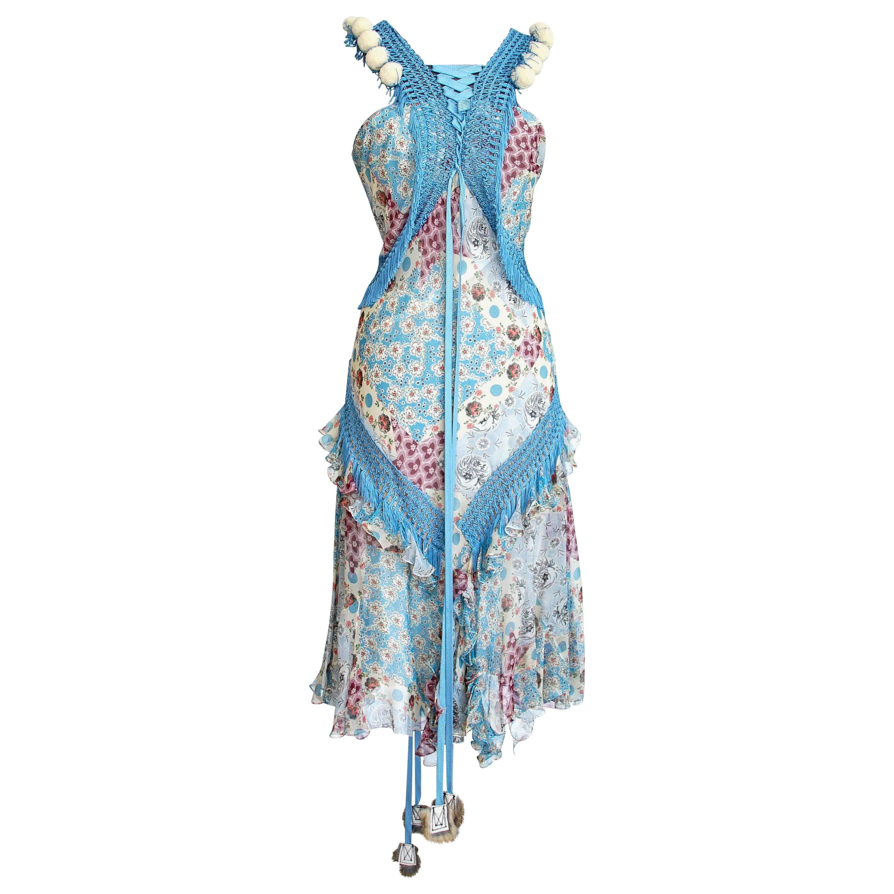 CHRISTIAN DIOR by JOHN GALLIANO dress iconic floral  fits 4 to 6