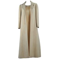 Chanel 2001A Demi Couture Ecru Wool & Sequin Full Length Evening Coat/ Dress FR3 11
