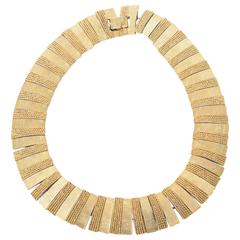 Textural Reticulated Gold Plated Collar Necklace 10
