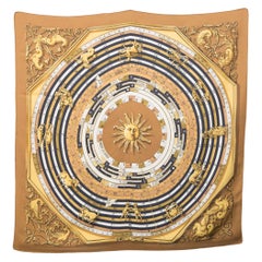 Écharpe en soie Hermès « Camel Astrology Dies et Hore » de F. Faconnet
