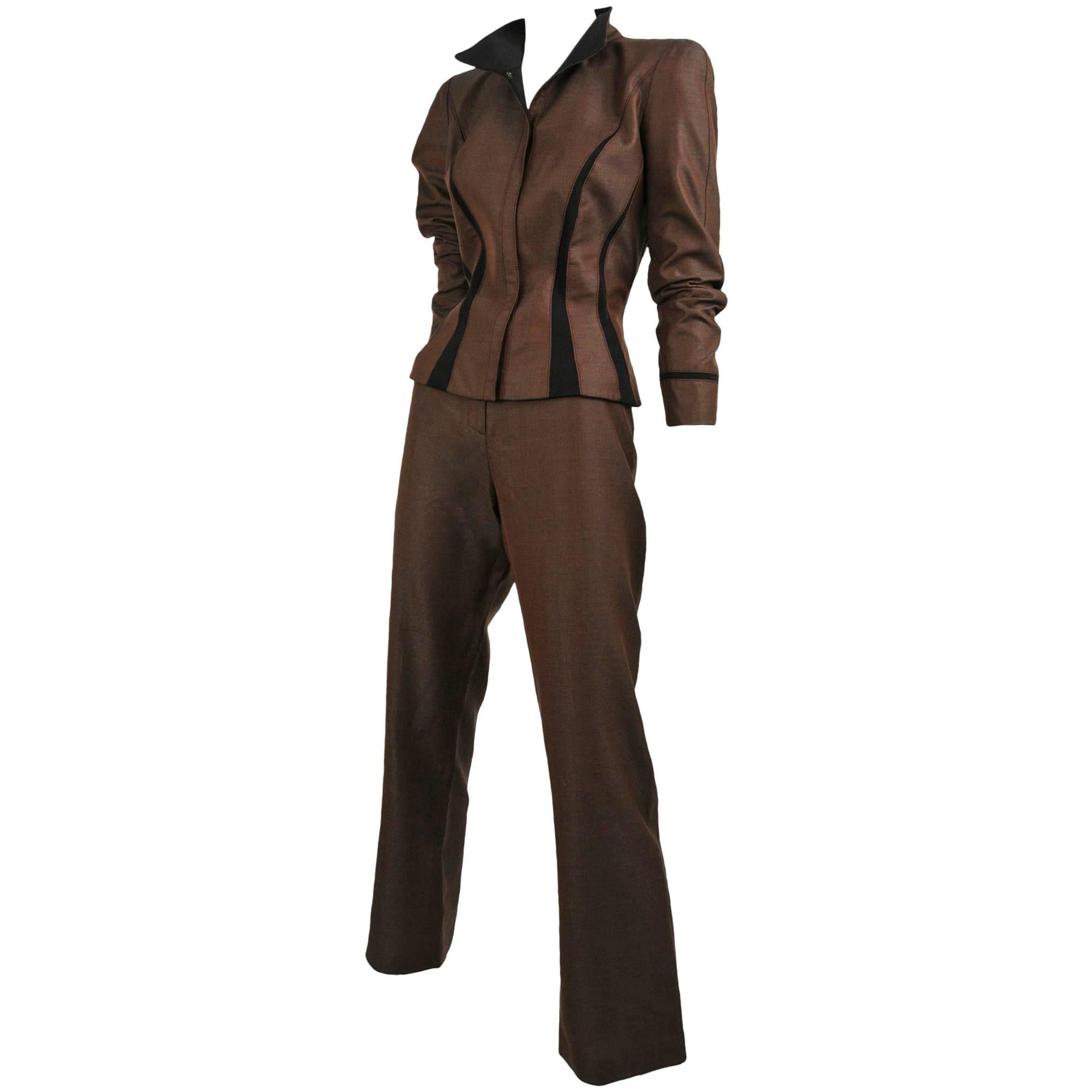 Thierry Mugler Brown Pant Suit