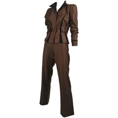 Thierry Mugler Brauner Hosenanzug