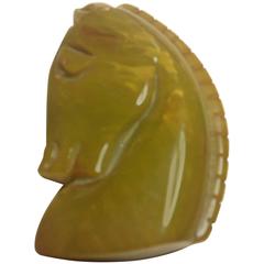 1930s Bakelite Stylized Horse Head  Pin Brooch 