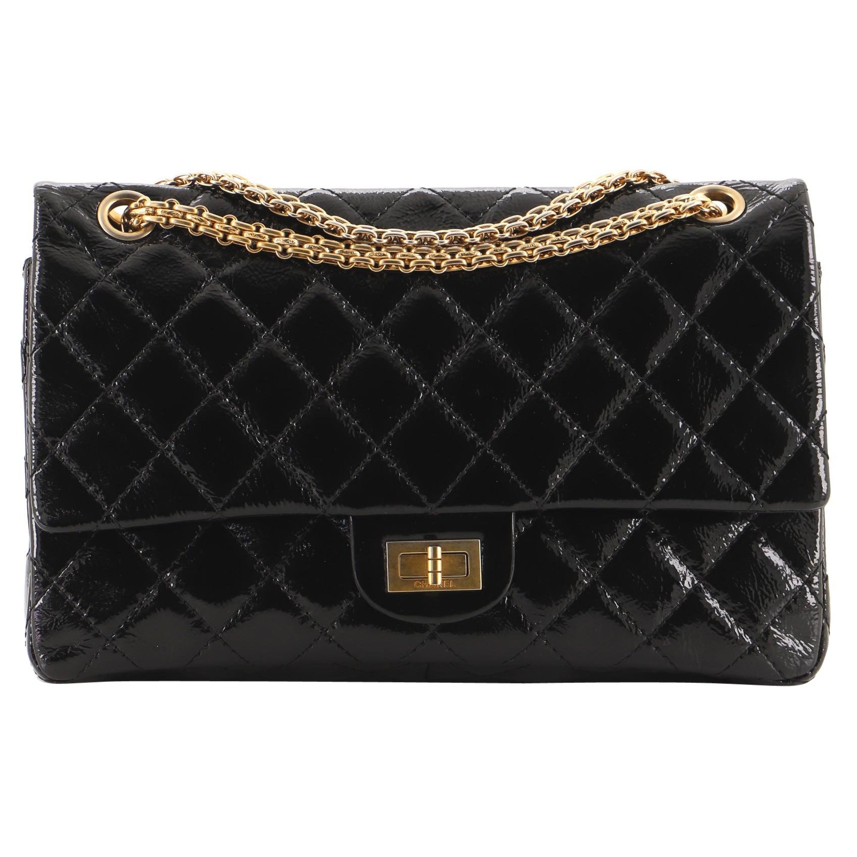 Chanel Reissue 2.55 Flap Bag Quilted Crinkled Patent 226
