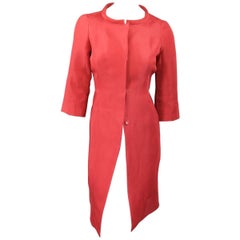 J. MENDEL Salmon Red Silk Evening Coat - Size 6