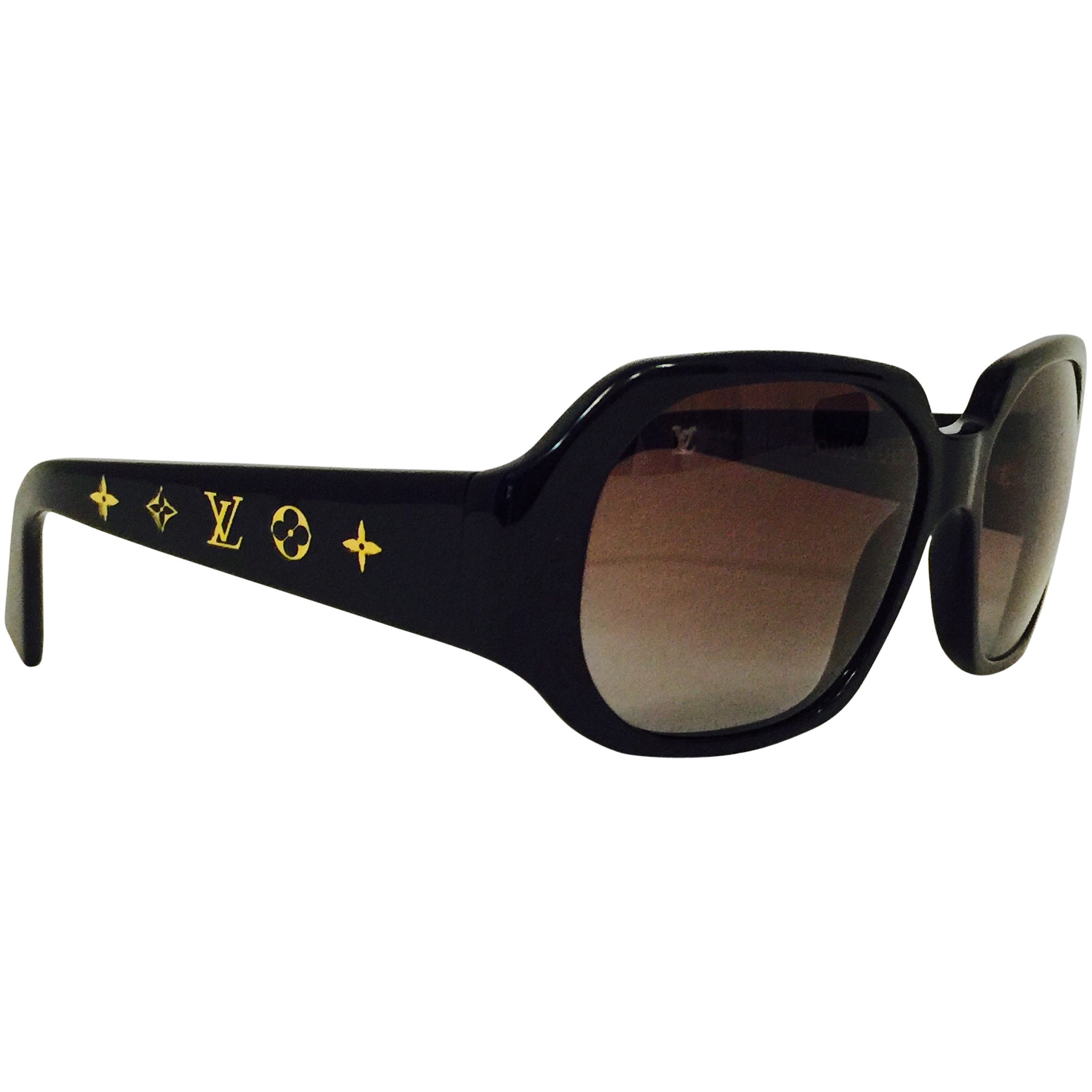 Louis Vuitton Women's Yellow Glitter Round Sunglasses For Sale at 1stDibs
