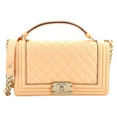 Chanel Crest Boy Flap Bag Quilted Lambskin New Medium at 1stDibs
