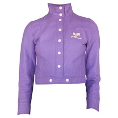 Courreges  vinyl lavender mod cropped space-age short jacket, circa 1980s