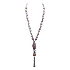 A.Jeschel Softly apricot colored coin Pearl necklace.