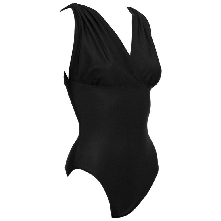 1980's Bill Blass Black Bathing Suit For Sale at 1stdibs