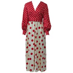 1970s Polka Dot Maxi Dress