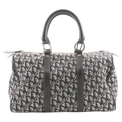 Christian Dior Vintage Trotter Boston Bag Diorissimo Canvas Medium
