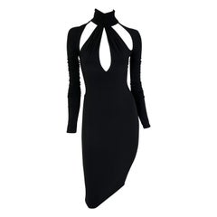 Vintage F/W 2005 Versace by Donatella Runway Black Stretch Cutout Stretch Dress