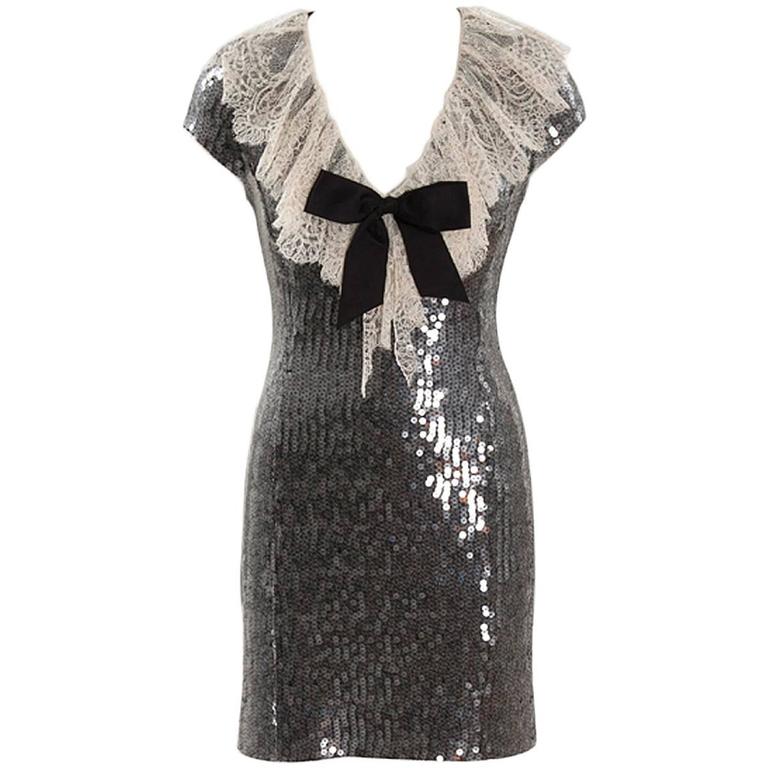 Chanel Sequined Mini Dress For Sale at 1stdibs