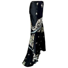 Roberto Cavalli S/S 2003 Maxirock aus Seide mit Chinoiserie-Druck